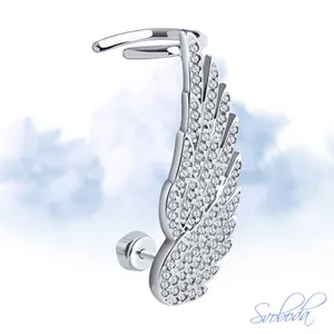 Серьга из серебра с фианитами