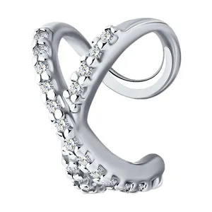 Серьга из серебра с фианитами