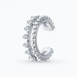 Серьга из серебра с фианитами