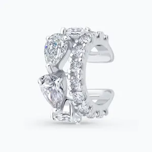 Серьга из серебра с фианитами