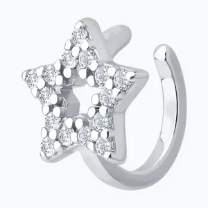 Серьга из серебра с фианитами