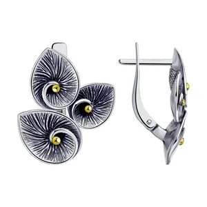 Серьги из золочёного серебра