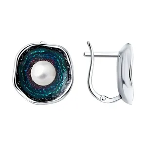 Серьги из серебра с жемчугом