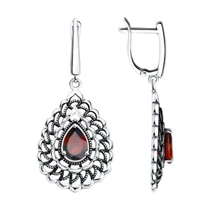 Серьги из серебра с гранатами