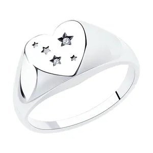 Кольцо из серебра с фианитами