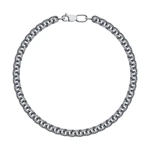 Браслет из чернёного серебра с алмазной гранью