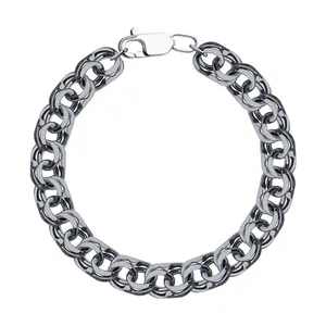 Браслет из чернёного серебра с алмазной гранью