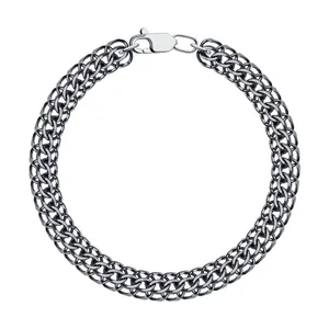 Браслет из чернёного серебра с алмазной гранью