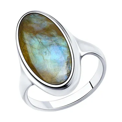 Кольцо из серебра с лабрадоритом из серебро