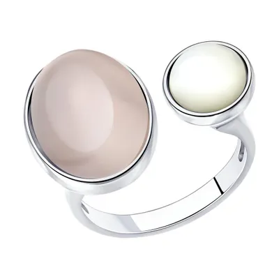 Кольцо из серебра с кварцем и перламутром из серебро