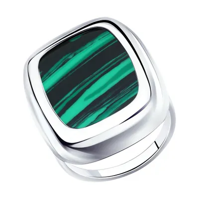 Кольцо из серебра с малахитом из серебро