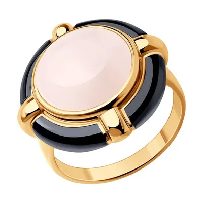 Кольцо из золочёного серебра с кварцем из серебро