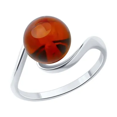 Кольцо из серебра с янтарём из серебро