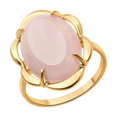 Кольцо из золочёного серебра с кварцем из серебро