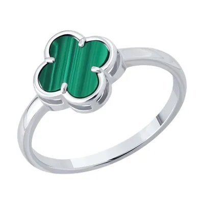 Кольцо из серебра с малахитом из серебро