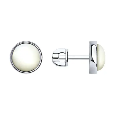 Серьги из серебра с перламутром из серебро