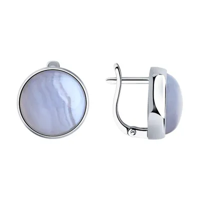 Серьги из серебра с агатами из серебро