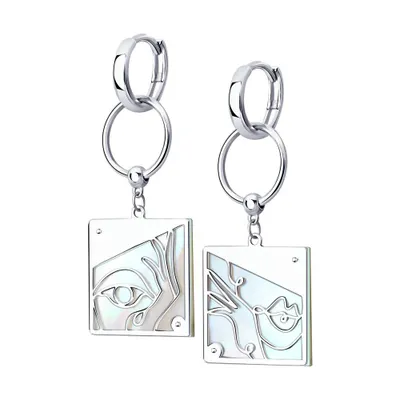 Серьги из серебра с перламутром из серебро