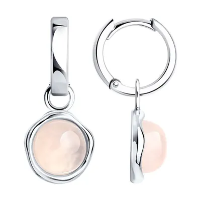 Серьги из серебра с кварцами из серебро