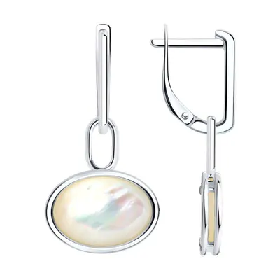 Серьги из серебра с перламутром из серебро