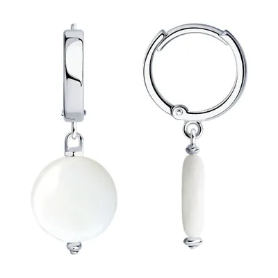 Серьги из серебра с перламутром из серебро