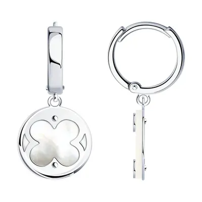 Серьги из серебра с перламутром из серебро