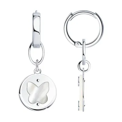 Серьги из серебра с перламутром из серебро