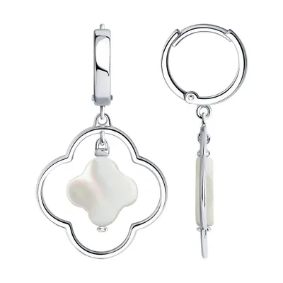 Серьги из серебра с перламутром из серебро