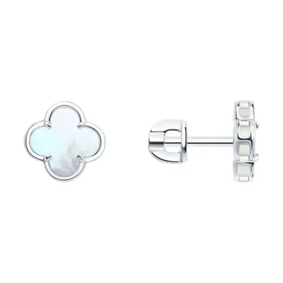 Серьги из серебра с перламутром из серебро