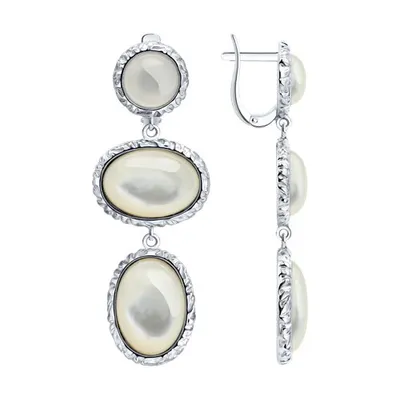 Серьги из серебра с перламутром из серебро