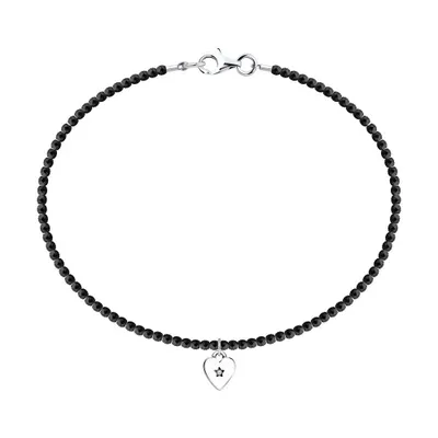 Браслет из серебра с шпинелью и фианитом из серебро