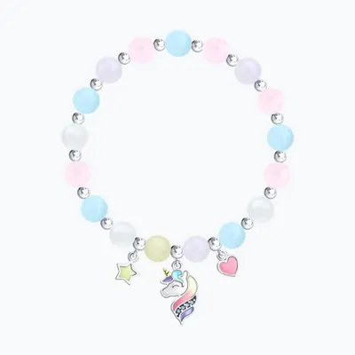 Браслет из золочёного серебра с миксом камней из родированное серебро