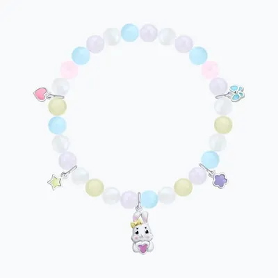 Браслет из золочёного серебра с кварцитом и эмалью из серебро