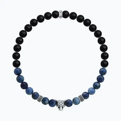 Браслет из серебра с полудрагоценными вставками из серебро