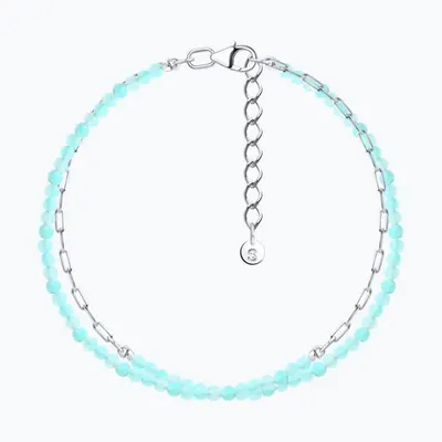 Браслет из серебра с амазонитом из серебро