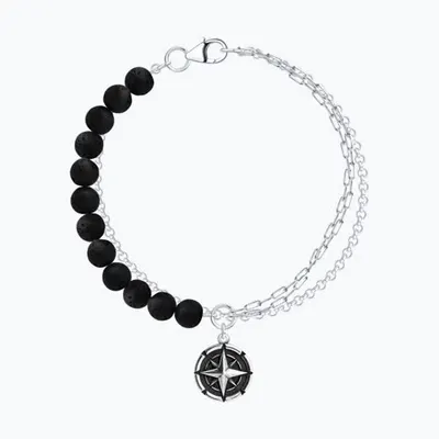 Браслет из серебра с вулканической лавой из серебро