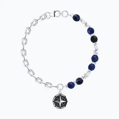 Браслет из серебра с полудрагоценными вставками из серебро