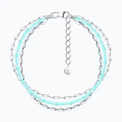 Браслет из серебра с амазонитом из серебро