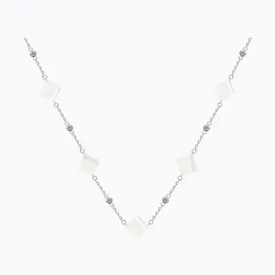 Колье из серебра с перламутром и фианитами из серебро