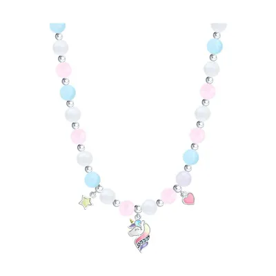 Колье из золочёного серебра с миксом камней из серебро