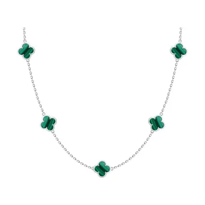 Колье из серебра с малахитами из серебро