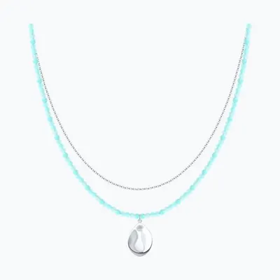Колье из серебра с амазонитом из серебро