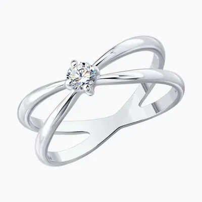 Кольцо из серебра с бриллиантом выращенным из серебро