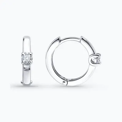 Серьги из серебра с бриллиантами выращенными из серебро