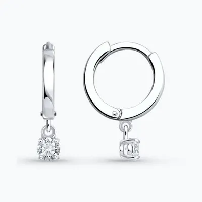 Серьги из серебра с бриллиантами выращенными из серебро