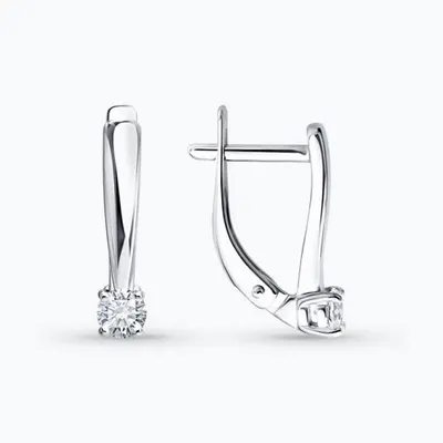 Серьги из серебра с бриллиантами выращенными из серебро