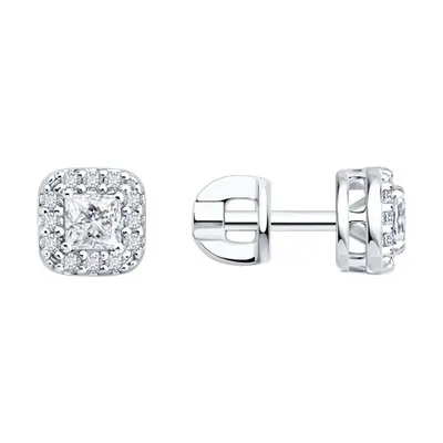 Серьги из серебра с бриллиантами выращенными из серебро