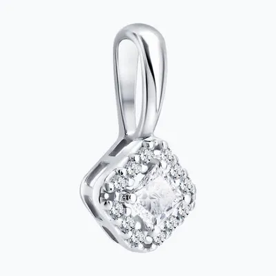 Подвеска из серебра с бриллиантами выращенными из серебро