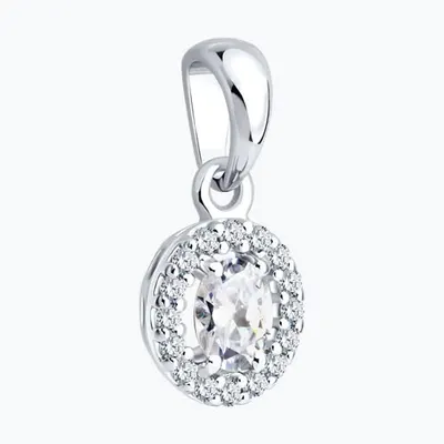 Подвеска из серебра с бриллиантами выращенными из серебро