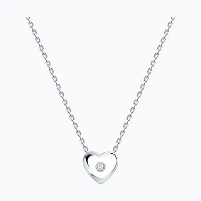 Колье из серебра с бриллиантом выращенным из серебро